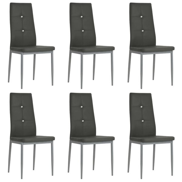 vidaXL Chaises à manger lot de 6 gris similicuir