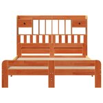vidaXL Lit bibliothèque sans matelas cire marron 140x200 cm pin massif