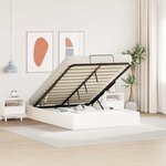 vidaXL Cadre de lit ottoman avec rangement Blanc 120 x 190 cm