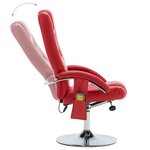 vidaXL Fauteuil de massage avec repose-pieds rouge similicuir