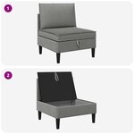 vidaXL Canapé central avec rangement Gris foncé Velours