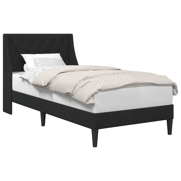 vidaXL Cadre de lit avec tête de lit Noir 90 x 190 cm Velours