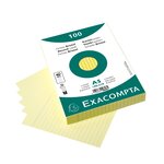 Paquet de 100 Fiches Bristol A5 jaune ligné. s/s film EXACOMPTA
