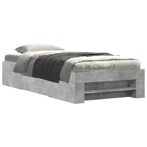 vidaXL Cadre de lit sans matelas gris béton 90x200cm bois d'ingénierie