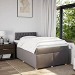 vidaXL Sommier à lattes de lit avec matelas Taupe 120x200 cm Tissu