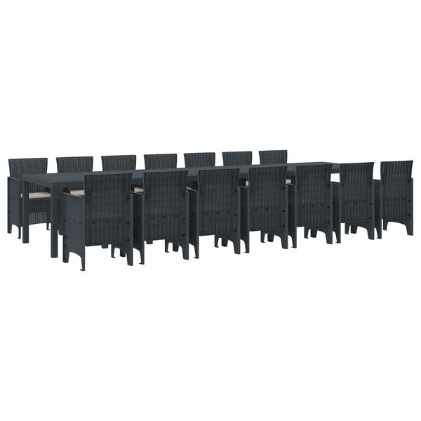 vidaXL Ensemble de salle à manger de jardin avec coussins 15 Pièces