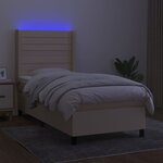 vidaXL Sommier à lattes de lit matelas et LED Crème 80x200cm Tissu