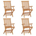 vidaXL Salon de jardin 5 Pièces Bois de teck massif