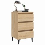 vidaXL Table de chevet avec pieds en métal chêne sonoma 40x35x69 cm