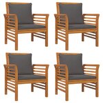 vidaXL Salon de jardin avec coussins 5 Pièces Bois d'acacia solide