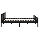 vidaXL Cadre de lit sans matelas noir bois massif 120x200 cm