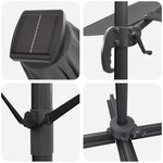 vidaXL Parasol déporté Roma avec LEDs anthracite 352x251x265 cm Aluminium