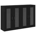 vidaXL Armoires Murales 2 Pièces Chêne Noir 69 5 x 34 x 90 cm Bois de Mousse