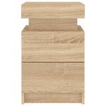 vidaXL Table de chevet avec lumières LED chêne sonoma 35x39x55 cm