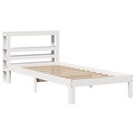vidaXL Cadre de lit avec tête de lit blanc 90x200cm bois de pin massif