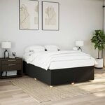 vidaXL Cadre de lit sans matelas noir 160x200 cm tissu