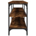 vidaXL Meuble TV chêne fumé 180x30x50 cm bois d'ingénierie et métal