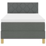 vidaXL Lit à ressorts avec matelas Gris foncé 100x200 cm Tissu