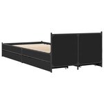 vidaXL Cadre de lit avec tiroirs sans matelas noir 90x200 cm