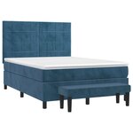 vidaXL Sommier à lattes de lit et matelas Bleu foncé 140x190cm Velours