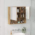 vidaXL Armoire Miroir Montage mural Chêne artisanal 59 x 17 x 55 cm