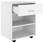 vidaXL Armoire à roulettes Blanc 46x36x59 cm Bois d'ingénierie