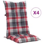 vidaXL Coussins de chaise de jardin dossier haut lot de 4 120x50x7 cm