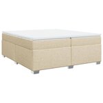 vidaXL Sommier à lattes de lit avec matelas Crème 200x200 cm Tissu