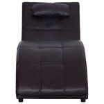 Vidaxl chaise longue avec oreiller marron similicuir