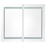 vidaXL Armoire de salle de bain à miroir LED Gris brillant 80x12x68 cm