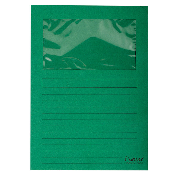 Paquet 100 Chemise à fenêtre FOREVER Vert Foncé EXACOMPTA