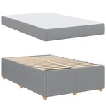 vidaXL Cadre de lit avec matelas Gris clair 120 x 200 cm tissu