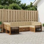 vidaXL Ensemble de canapés d'extérieur 6 Pièces Naturel et Beige