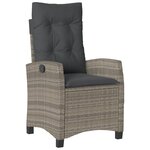vidaXL Ensemble à manger de jardin et coussins 7 Pièces gris rotin