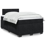vidaXL Sommier à lattes de lit avec matelas Noir 120x200 cm Velours