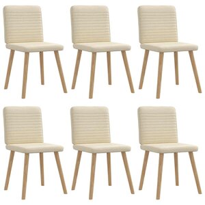 vidaXL Chaises à manger lot de 6 crème tissu