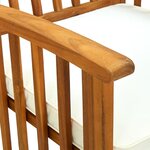 vidaXL Chaises à manger de jardin lot de 2 et coussins acacia massif