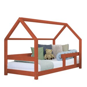 Lit cabane enfant TERY 70 x 160 rouge brique