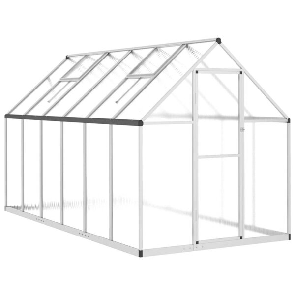 vidaXL Serre avec cadre de base argenté 334x169x195 cm aluminium