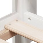 vidaXL Lit superposé avec échelle et toit sans matelas blanc 90x200 cm