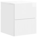 vidaXL Cabinet de chevet mural 2 pièces Blanc brillant