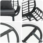 vidaXL Ensemble de salle à manger pour jardin 3 Pièces Noir  Anthracite
