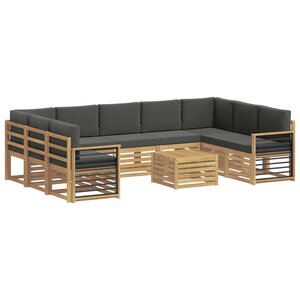 vidaXL Ensemble de canapés d'extérieur 10 pc Blanc et Anthracite