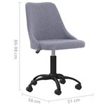 Vidaxl chaises pivotantes à manger lot de 2 gris clair tissu