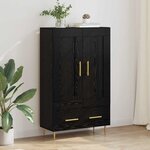 vidaXL Haut Armoire Chêne noir 69 5 x 31 x 115 cm Bois d'ingénierie