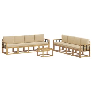 vidaXL Ensemble de canapés d'extérieur 9 pc Blanc et Beige