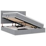 vidaXL Lit avec rangement et matelas Gris clair 160 x 200 cm tissu