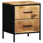vidaXL Ensemble de tables de chevet 2 Pièces 40x35x50 cm Bois massif brut de manguier