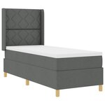 vidaXL Lit à ressorts avec matelas Gris 80 x 200 cm tissu