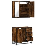 vidaXL Ensemble de meubles de salle de bain 2 Pièces Chêne fumé